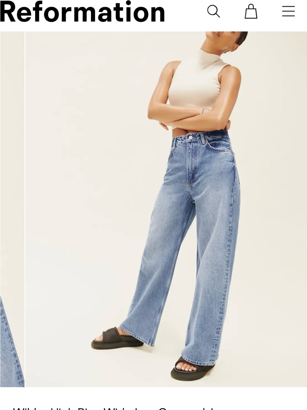 Reformation Light Blue High-Rise Straight-Leg Jeans